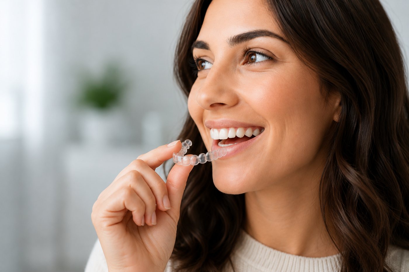 A confident smile with Invisalign clear aligners at Cadena Family Dentistry